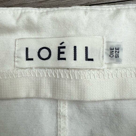 Loeil Square Neck Puff Sleeve Cottagecore Romantic White Cotton Blouse Size S - Picture 3 of 6